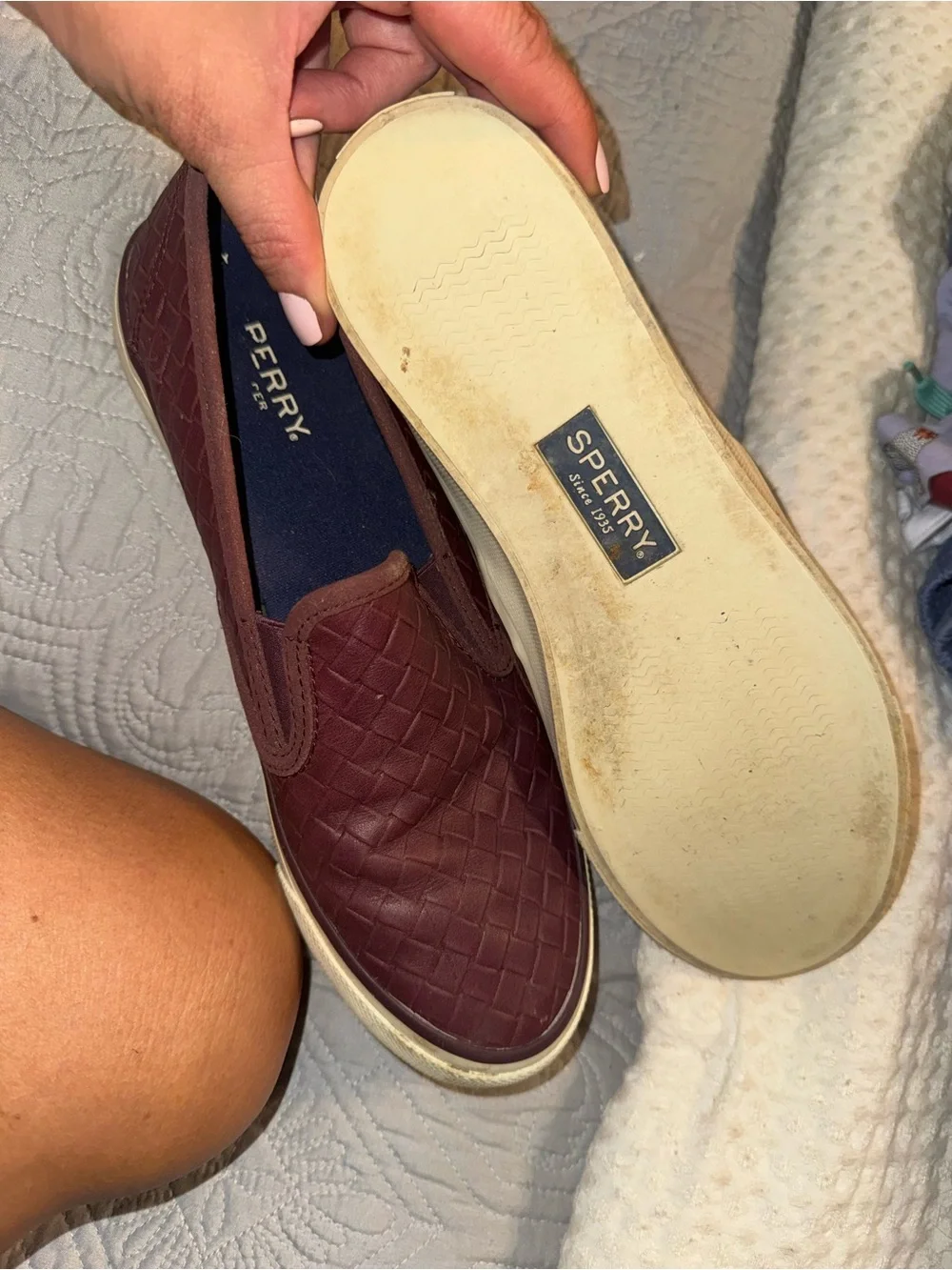 Sperry Women's Slip-On Woven Sneakers - Mauve Pink